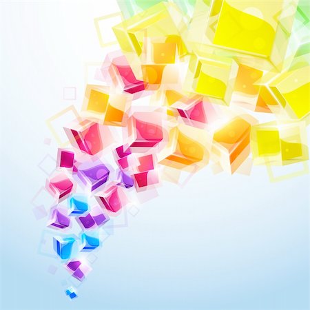 3d bright abstract background with transparent cubes - vector illustration Stock Photo - Budget Royalty-Free & Subscription, Code: 400-04314877