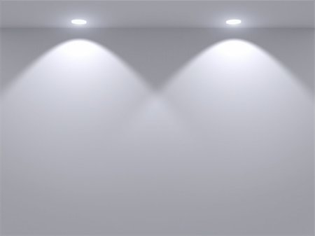 Illuminated gray wall  - 3d illustration Stock Photo - Budget Royalty-Free & Subscription, Code: 400-04314912