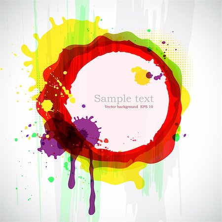 Abstract colorful ink blots. Vector background with place for your text. Stock Photo - Budget Royalty-Free & Subscription, Code: 400-04316257