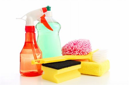 simsearch:400-04287497,k - cleaning supplies isolated on a white background Stock Photo - Budget Royalty-Free & Subscription, Code: 400-04316866
