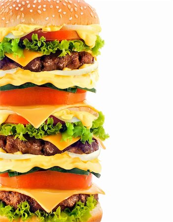 simsearch:400-06090558,k - big tasty cheeseburger isolated on white background Stock Photo - Budget Royalty-Free & Subscription, Code: 400-04317200