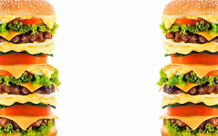 simsearch:400-06090558,k - big tasty cheeseburgers isolated on white background Stock Photo - Budget Royalty-Free & Subscription, Code: 400-04317201