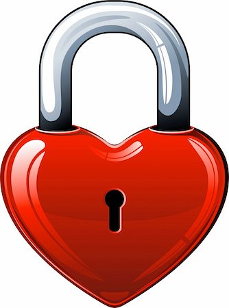 Heart lock over white. EPS 8, AI, JPEG Stock Photo - Budget Royalty-Free & Subscription, Code: 400-04317202