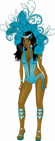 simsearch:400-04334131,k - Vector Illustration for carnival costume or las vegas showgirl. Stock Photo - Budget Royalty-Free & Subscription, Code: 400-04318286