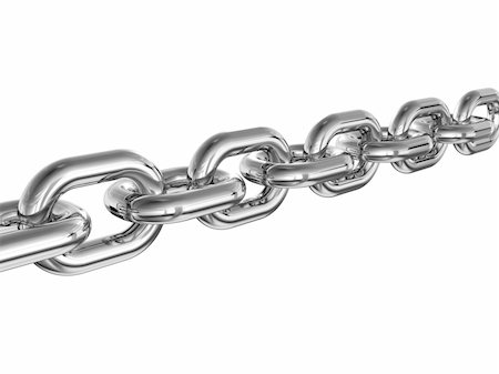 3d render of a chromed chain isolated on a white background Stock Photo - Budget Royalty-Free & Subscription, Code: 400-04319509