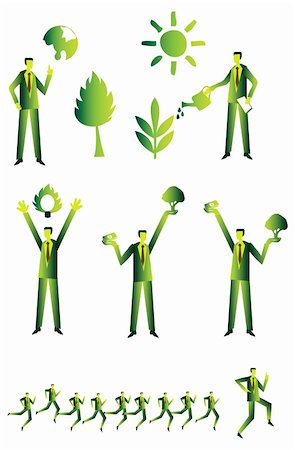 simsearch:400-05877514,k - Eco people group, business green icons set 2 Stock Photo - Budget Royalty-Free & Subscription, Code: 400-04319798