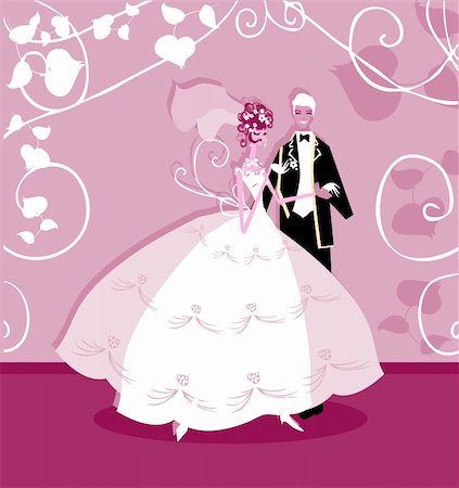 Wedding graphic wedding couple holding hands Stock Photo - Budget Royalty-Free & Subscription, Code: 400-04319859