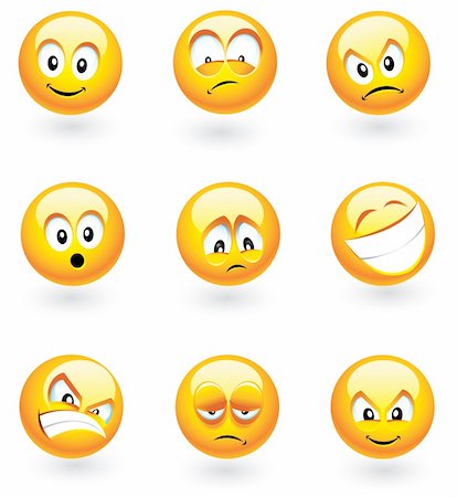 evil faces for emotions - Set of nine smiles with different expressions Stock Photo - Budget Royalty-Free & Subscription, Code: 400-04310556