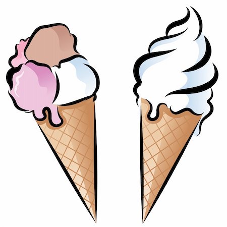 simsearch:400-05718903,k - Two Coloured Ice-cream Cones Stock Photo - Budget Royalty-Free & Subscription, Code: 400-04310551