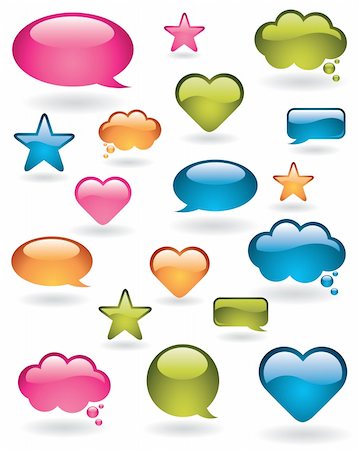 stars in net - Shiny bubbles, stars and heart shapes in many colors Stock Photo - Budget Royalty-Free & Subscription, Code: 400-04310572