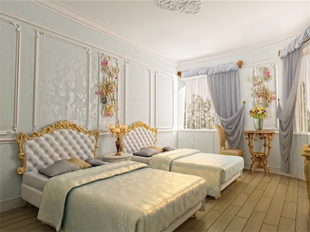 simsearch:400-05722094,k - two-bed luxury room (3D rendering) Stock Photo - Budget Royalty-Free & Subscription, Code: 400-04311028