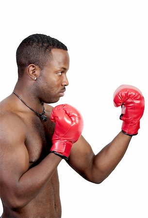 simsearch:400-03984387,k - A black African American man athletic boxer with boxing gloves Stock Photo - Budget Royalty-Free & Subscription, Code: 400-04311774