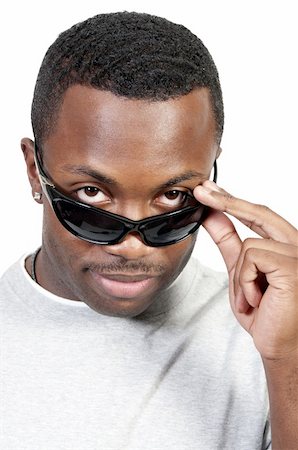 simsearch:400-03944633,k - A black african american man wearing a pair of sun glasses Stock Photo - Budget Royalty-Free & Subscription, Code: 400-04311771