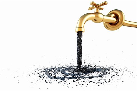 simsearch:400-07982589,k - the flow of oil pouring from the golden crane. isolated on white. with clipping path. Stock Photo - Budget Royalty-Free & Subscription, Code: 400-04311891