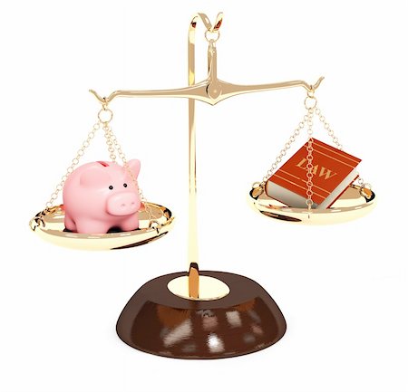 simsearch:400-04231986,k - Piggy bank, gold scales and code of laws. Objects isolated over white Stock Photo - Budget Royalty-Free & Subscription, Code: 400-04312318