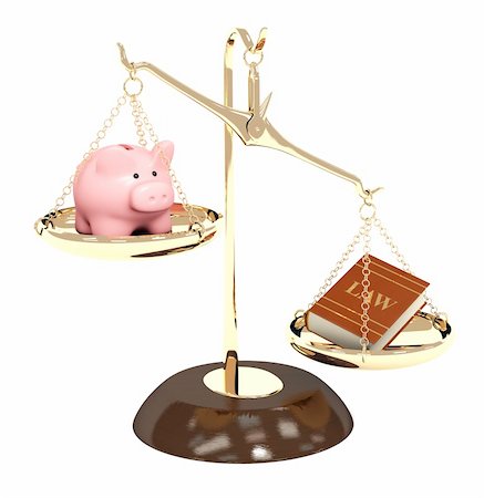 simsearch:400-04231986,k - Piggy bank, gold scales and code of laws. Objects isolated over white Stock Photo - Budget Royalty-Free & Subscription, Code: 400-04312346