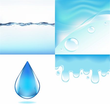 simsearch:400-05359029,k - 4 Images Of Water, Vector Illustration Photographie de stock - Aubaine LD & Abonnement, Code: 400-04313036