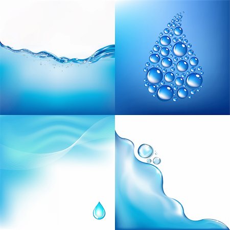 simsearch:400-05359029,k - 4 Images Of Water, Vector Illustration Photographie de stock - Aubaine LD & Abonnement, Code: 400-04313037