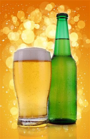 simsearch:400-04083275,k - Glass and bottle of beer in abstract background Stock Photo - Budget Royalty-Free & Subscription, Code: 400-04313082