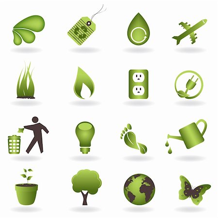 shadow plane - Eco related symbols and icons Stock Photo - Budget Royalty-Free & Subscription, Code: 400-04313470