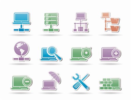 simsearch:400-04274313,k - Network, Server and Hosting objects - vector illustration Stock Photo - Budget Royalty-Free & Subscription, Code: 400-04313676