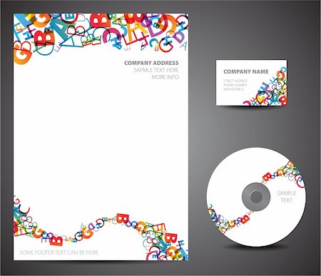 Design template set - business card, cd, paper Stock Photo - Budget Royalty-Free & Subscription, Code: 400-04325489
