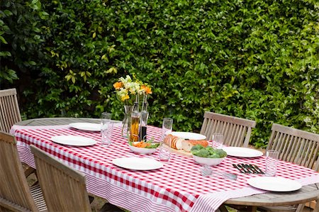 A lunch table in the garden Stock Photo - Budget Royalty-Free & Subscription, Code: 400-04326052