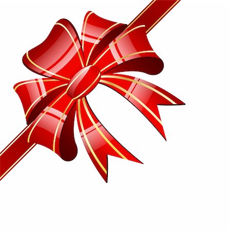 Red bow on a white background - vector illustration Stock Photo - Budget Royalty-Free & Subscription, Code: 400-04326240