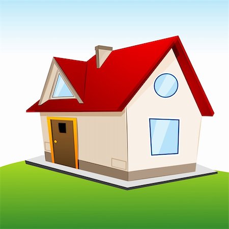 simsearch:400-04786259,k - illustration of house on grassland Stock Photo - Budget Royalty-Free & Subscription, Code: 400-04327021