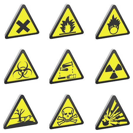 exploding electricity - a vector collection of various 3d warning hazard signs Photographie de stock - Aubaine LD & Abonnement, Code: 400-04327935