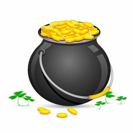 simsearch:400-04365987,k - illustration of Gold Coin Pot of Saint Patrick Day with clover leaves Photographie de stock - Aubaine LD & Abonnement, Code: 400-04328200