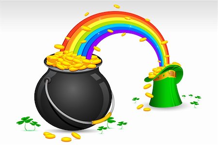 simsearch:400-06519689,k - illustration of Saint Patrick's hat and pot filled with gold coins Foto de stock - Super Valor sin royalties y Suscripción, Código: 400-04328350