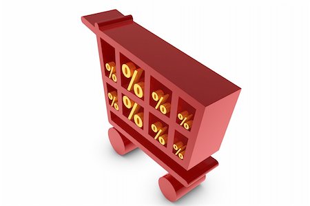 simsearch:400-04012842,k - Red shopping cart with golden percent symbol Stock Photo - Budget Royalty-Free & Subscription, Code: 400-04328591
