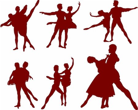 simsearch:400-04255721,k - Set of ballet dancers silhouettes. Vector illustration Stock Photo - Budget Royalty-Free & Subscription, Code: 400-04329075