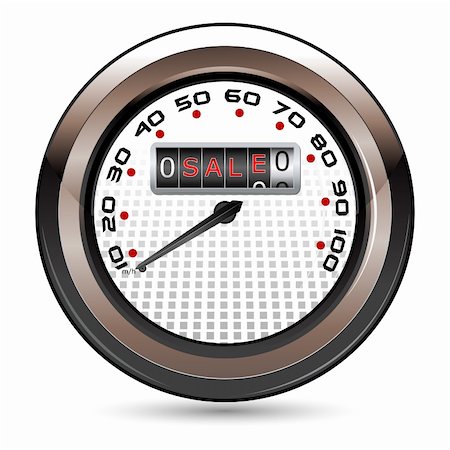 simsearch:600-06702130,k - illustration of speedometer showing sale on isolated white background Stock Photo - Budget Royalty-Free & Subscription, Code: 400-04329085