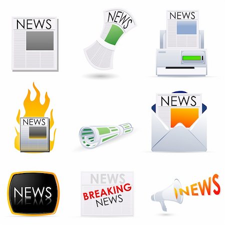 illustration of newspaper,television and mail as mode of different media Stock Photo - Budget Royalty-Free & Subscription, Code: 400-04329114