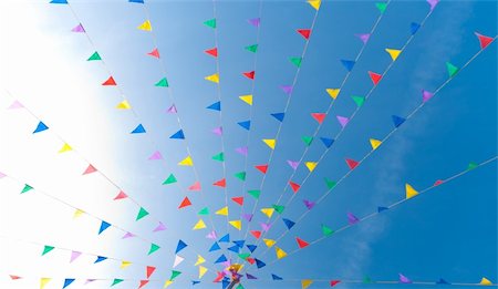 simsearch:400-06628533,k - buntng flags blowing in the wind against a saturated blue sky Stock Photo - Budget Royalty-Free & Subscription, Code: 400-04329331