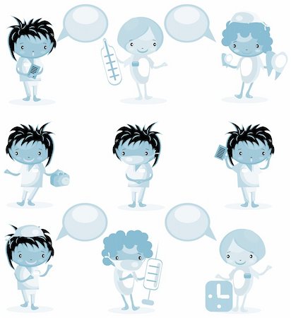 Group of Medical people icons with bubble speech Stock Photo - Budget Royalty-Free & Subscription, Code: 400-04320017