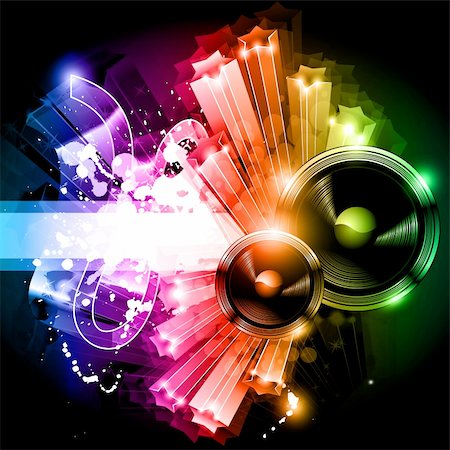 speakers graphics - Music Party Disco Flyer with Exceptional Glow of lights Stock Photo - Budget Royalty-Free & Subscription, Code: 400-04320039