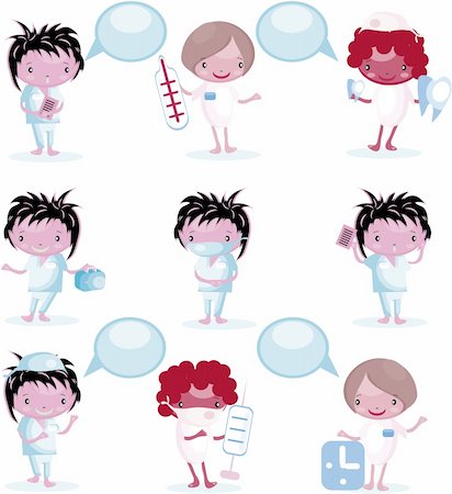 Group of Medical people icons with bubble speech Stock Photo - Budget Royalty-Free & Subscription, Code: 400-04320181