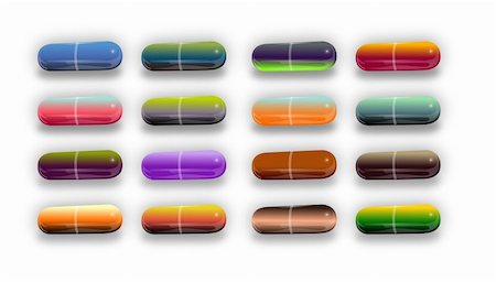 simsearch:400-05713485,k - Capsule pills on white background vector medical illustrations Stock Photo - Budget Royalty-Free & Subscription, Code: 400-04320486
