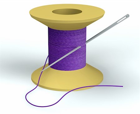 simsearch:6109-08701535,k - purple bobbin with needle isolated on white Stock Photo - Budget Royalty-Free & Subscription, Code: 400-04321104