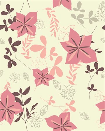 Seamless vector floral pattern. For easy making seamless pattern just drag all group into swatches bar, and use it for filling any contours. Stock Photo - Budget Royalty-Free & Subscription, Code: 400-04321277