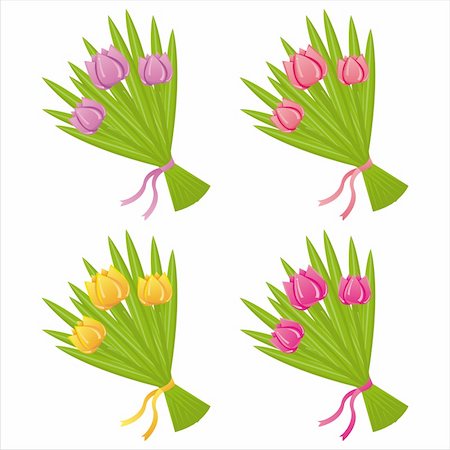 simsearch:400-04330288,k - set of 4 colorful  bunches of tulips Stock Photo - Budget Royalty-Free & Subscription, Code: 400-04321319