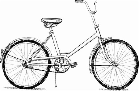 simsearch:400-08938779,k - Old bicycle - the simple vector illustration eps8 Stock Photo - Budget Royalty-Free & Subscription, Code: 400-04321555