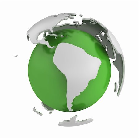 simsearch:400-06089187,k - Abstract green globe, South America part, isolated on white background Stock Photo - Budget Royalty-Free & Subscription, Code: 400-04321733