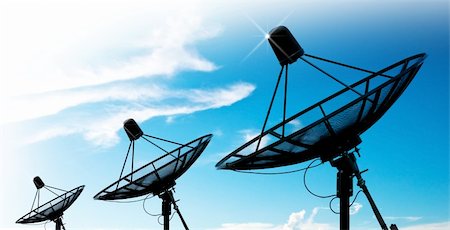 radar parabolic antenna - satellite dish antennas under sky Stock Photo - Budget Royalty-Free & Subscription, Code: 400-04322521