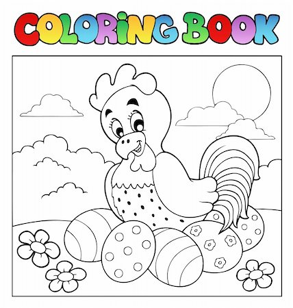 simsearch:400-04236823,k - Coloring book with Easter theme 4 - vector illustration. Stock Photo - Budget Royalty-Free & Subscription, Code: 400-04322832