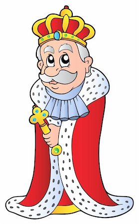 King holding sceptre - vector illustration. Stock Photo - Budget Royalty-Free & Subscription, Code: 400-04322845