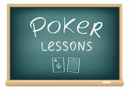 simsearch:400-07042264,k - Drawing poker lessons by a chalk on the classroom blackboard Stock Photo - Budget Royalty-Free & Subscription, Code: 400-04322926